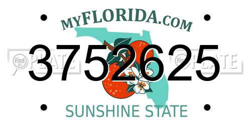 3752625 Florida License Plate