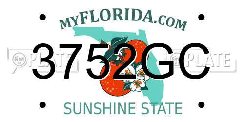 3752GC Florida License Plate