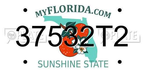 37532T2 Florida License Plate