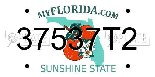 37537T2 Florida License Plate