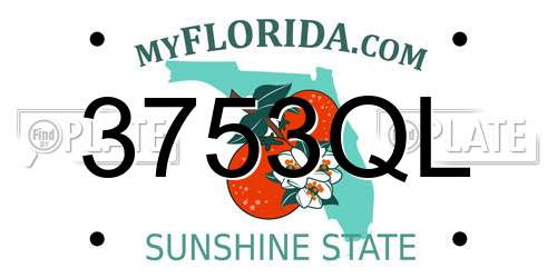 3753QL Florida License Plate