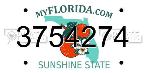 3754274 Florida License Plate
