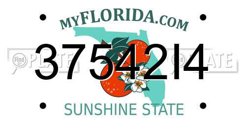 37542I4 Florida License Plate