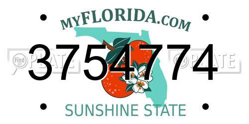 3754774 Florida License Plate