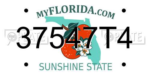 37547T4 Florida License Plate