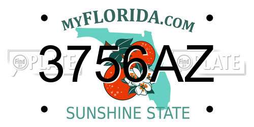 3756AZ Florida License Plate
