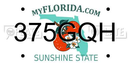 375GQH Florida License Plate