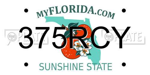 375RCY Florida License Plate