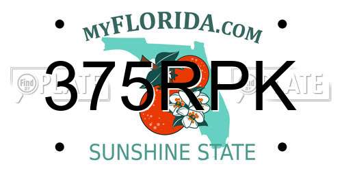 375RPK Florida License Plate