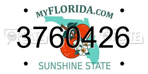 3760426 Florida License Plate