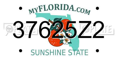 37625Z2 Florida License Plate