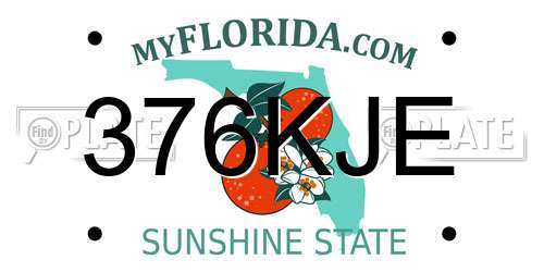 376KJE Florida License Plate