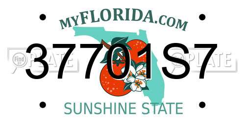 37701S7 Florida License Plate
