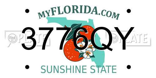 3776QY Florida License Plate
