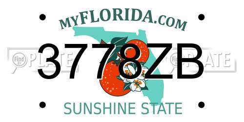 3778ZB Florida License Plate
