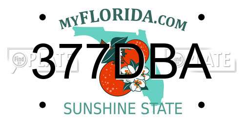 377DBA Florida License Plate
