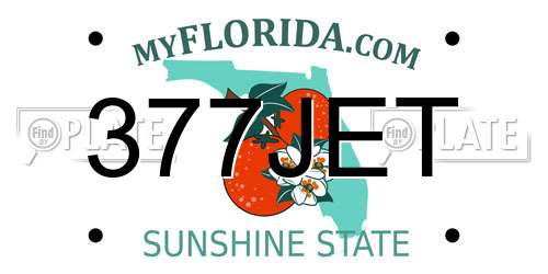 377JET Florida License Plate