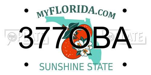 377OBA Florida License Plate