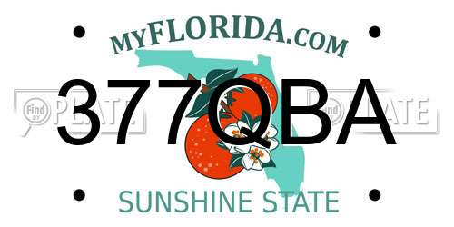 377QBA Florida License Plate