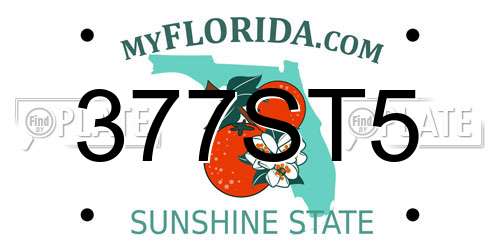 377ST5 Florida License Plate