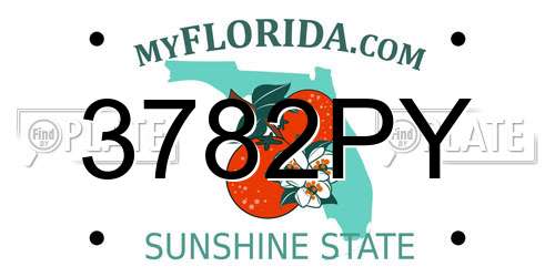 3782PY Florida License Plate