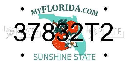 37832T2 Florida License Plate