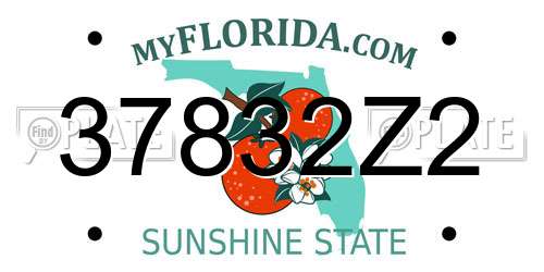 37832Z2 Florida License Plate