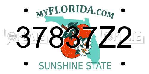 37837Z2 Florida License Plate