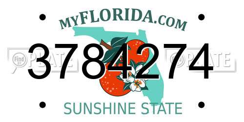 3784274 Florida License Plate