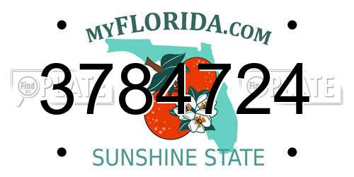 3784724 Florida License Plate