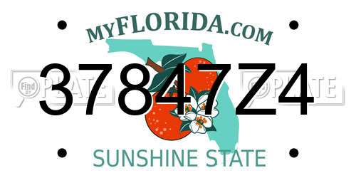 37847Z4 Florida License Plate