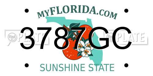 3787GC Florida License Plate
