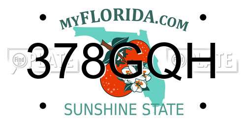378GQH Florida License Plate