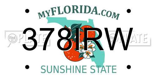 378IRW Florida License Plate