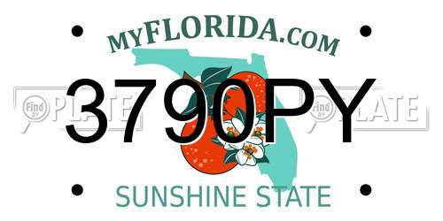 3790PY Florida License Plate