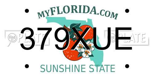 379XUE Florida License Plate