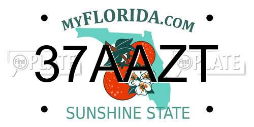 37AAZT Florida License Plate