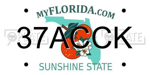 37ACCK Florida License Plate