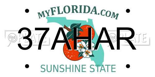 37AHAR Florida License Plate