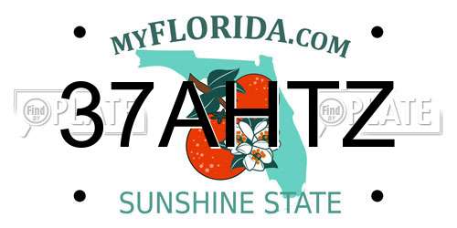 37AHTZ Florida License Plate