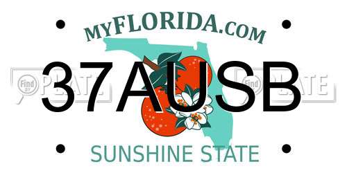 37AUSB Florida License Plate