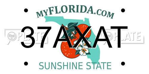 37AXAT Florida License Plate