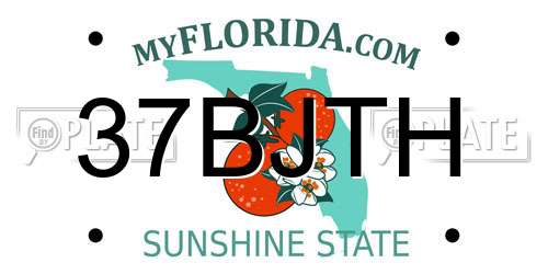 37BJTH Florida License Plate