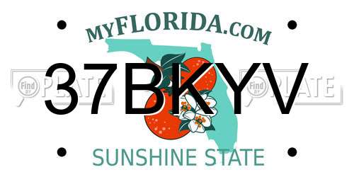 37BKYV Florida License Plate
