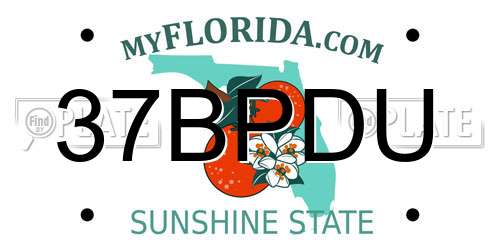 37BPDU Florida License Plate