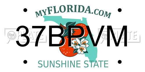 37BPVM Florida License Plate
