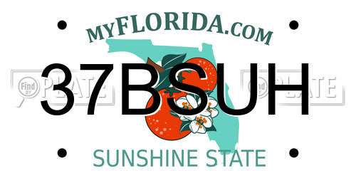 37BSUH Florida License Plate