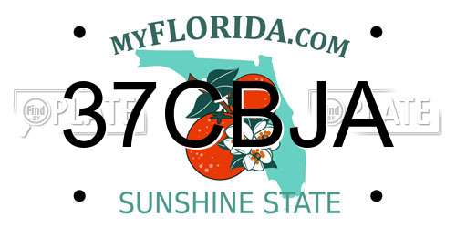 37CBJA Florida License Plate