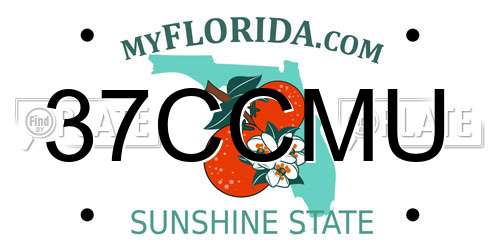 37CCMU Florida License Plate