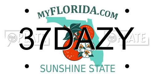 37DAZY Florida License Plate
